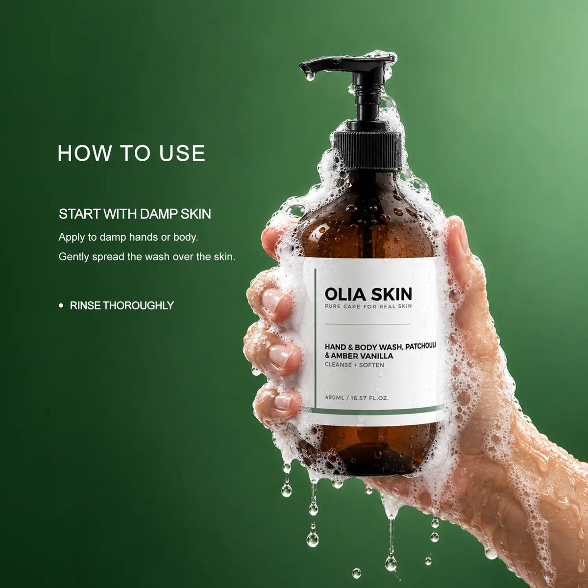 Hand & Body Wash, Patchouli & Amber Vanilla