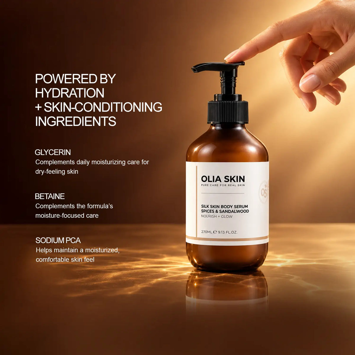 Silk Skin Body Serum, Spices & Sandalwood