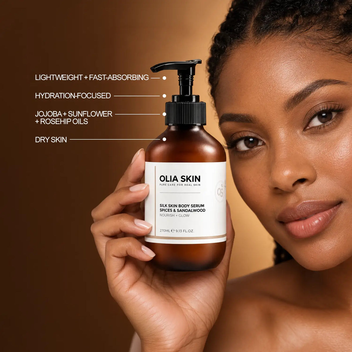 Silk Skin Body Serum, Spices & Sandalwood