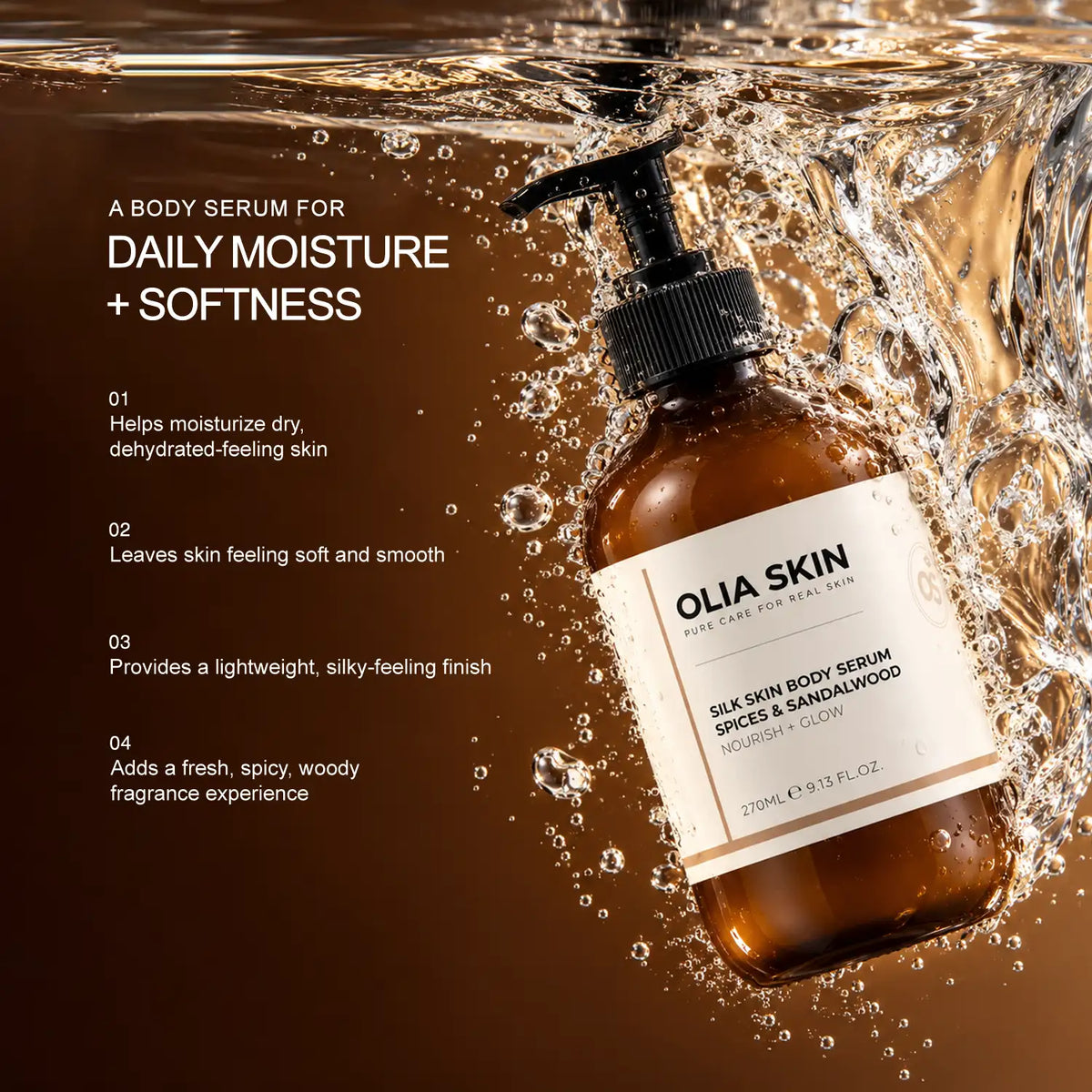 Silk Skin Body Serum, Spices & Sandalwood