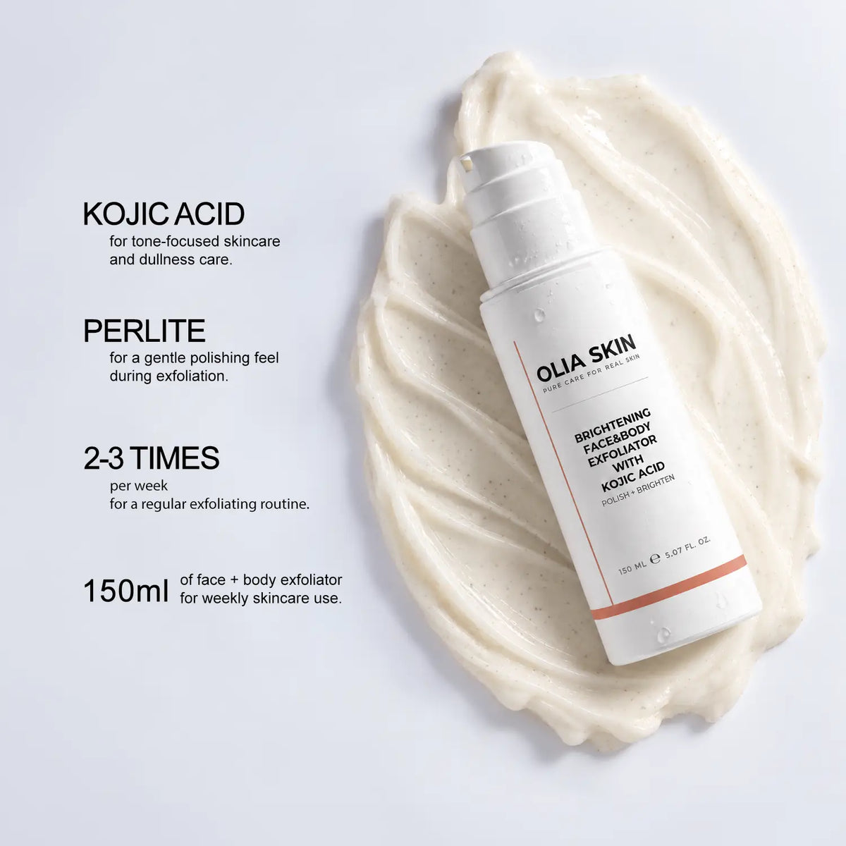 Brightening Face & Body Exfoliator with Kojic Acid