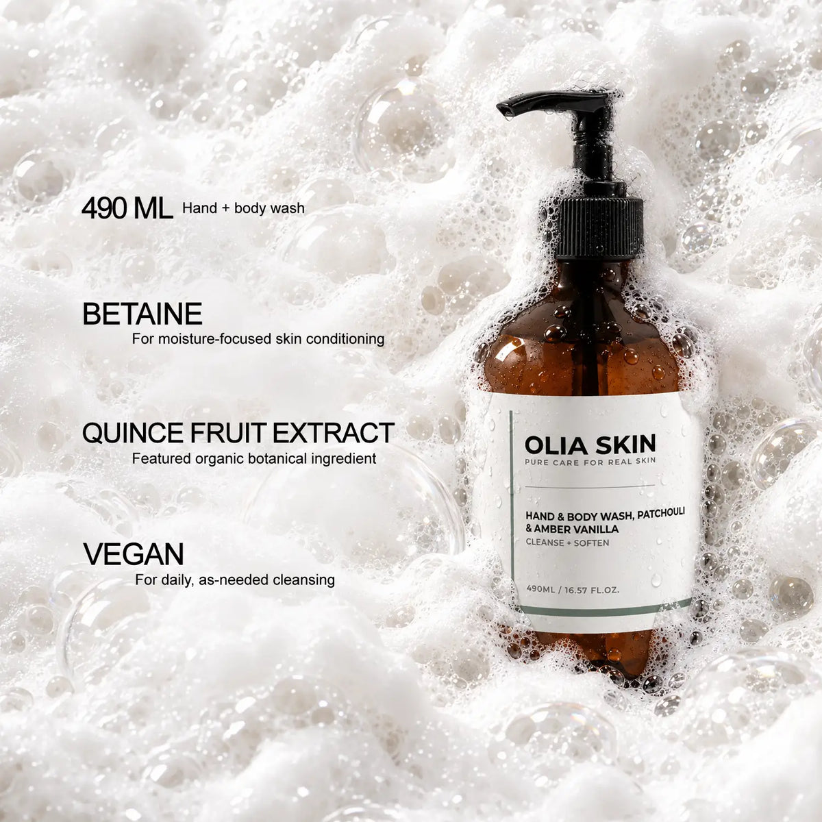 Hand & Body Wash, Patchouli & Amber Vanilla
