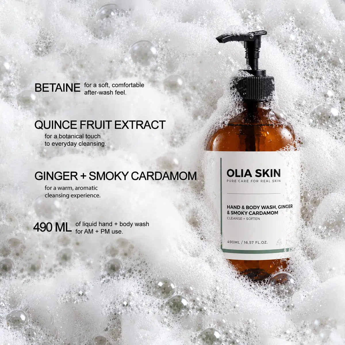 Hand & Body Wash, Ginger & Smoky Cardamom