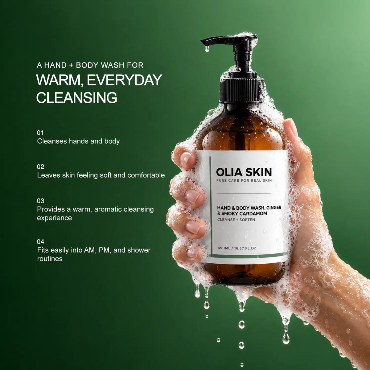 Hand & Body Wash, Ginger & Smoky Cardamom