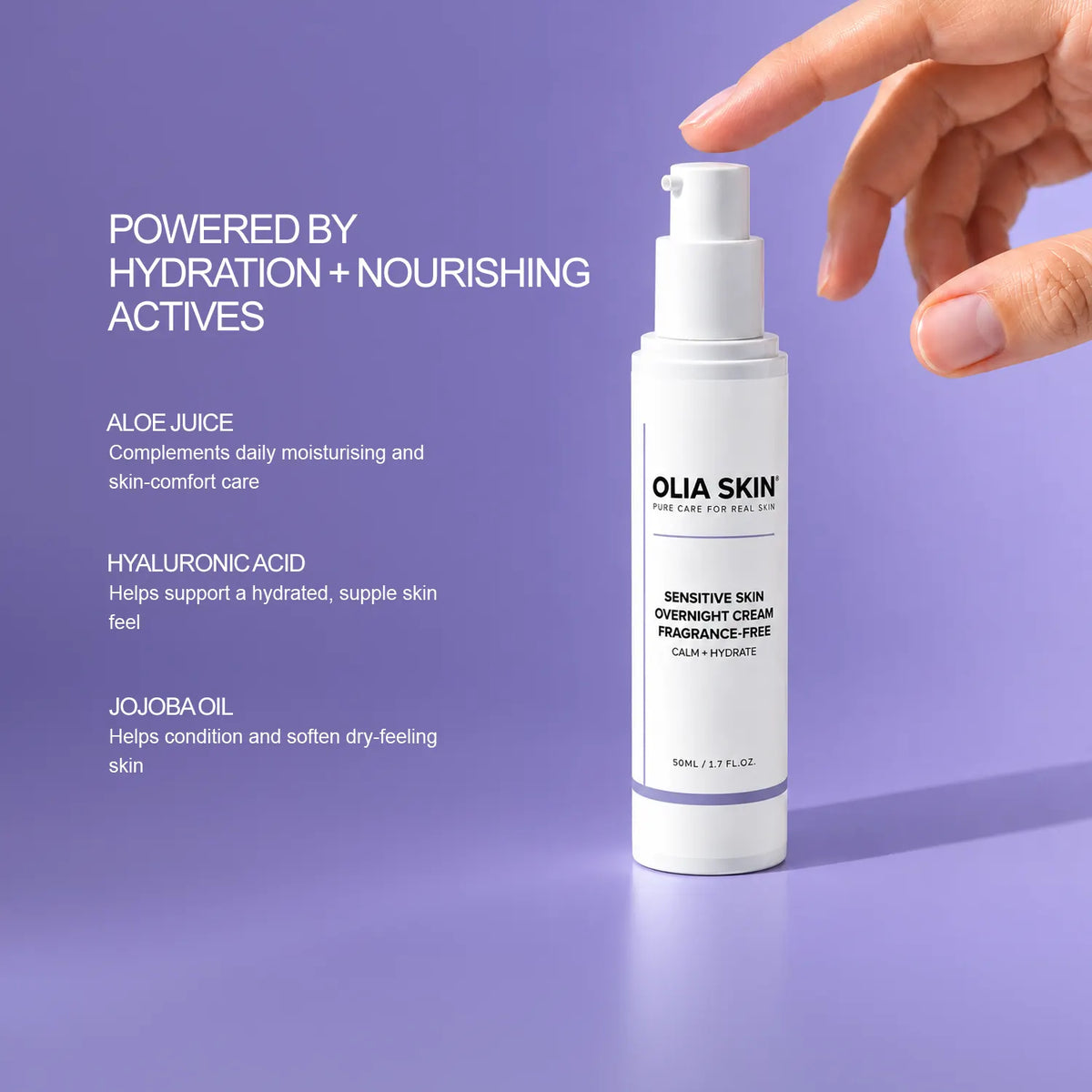 Sensitive Skin Overnight Cream, Fragrance Free