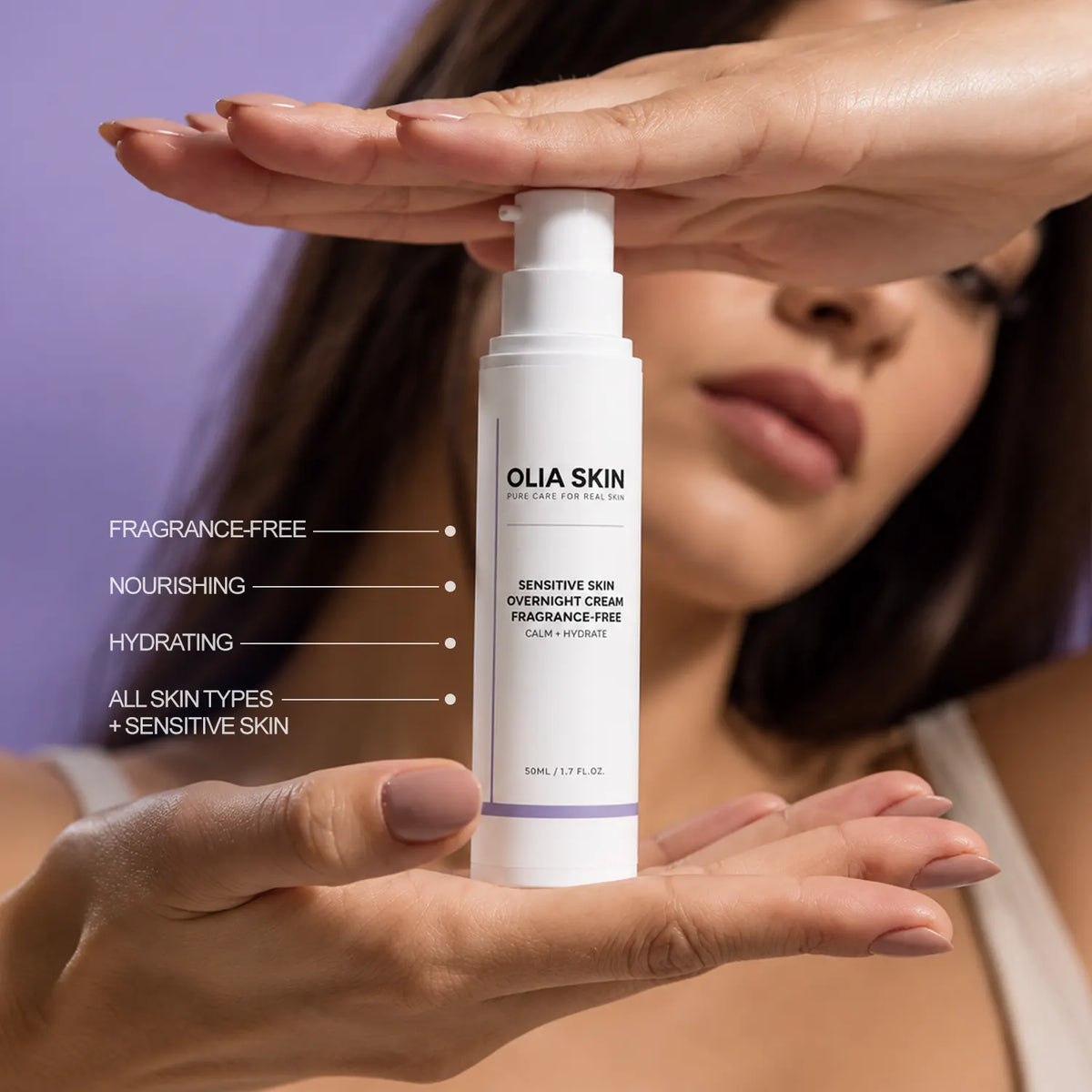 Sensitive Skin Overnight Cream, Fragrance Free