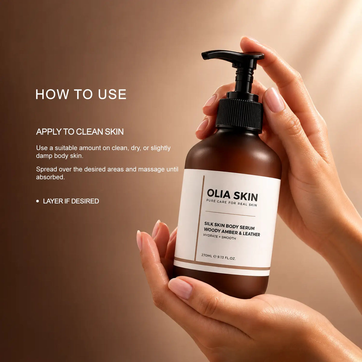Silk Skin Body Serum, Woody Amber & Leather